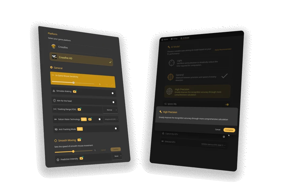 CrossfireML arayüzü önizlemesi